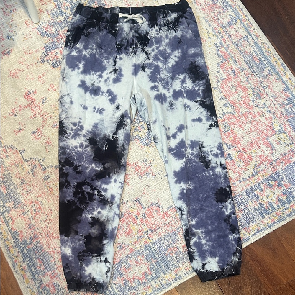Men’s  Tie-Dye Jogger Pants - Black, Blue, and White
